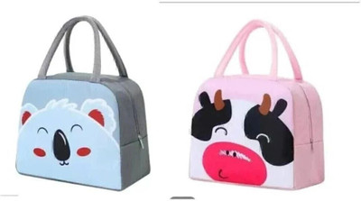 AASAISH Cute Cartoon Animal Pattern Waterproof Large Capacity Lunch Box Bag for Women Waterproof Lunch Bag(Blue, Pink, 5 L)