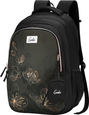 Genie Twinkle Black School Backpack for girls, 19 36 Litres, 3 compartments School Bag(Black, 36 L)