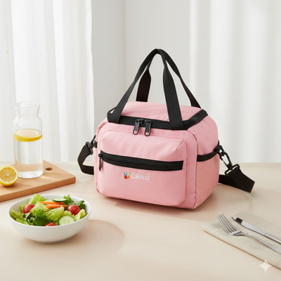 CBAG Leak-Proof Thermal Lunch Box Bag with Mesh Side Pocket & Carry Handles Waterproof Lunch Bag(Pink, 12 inch)