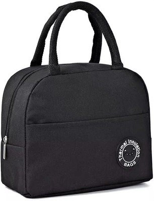 Krishna World Enterprise Travel Lunch/Tiffin/Storage Bag for Office, College & School Polyester Waterproof Lunch Bag(Black, 2 L)