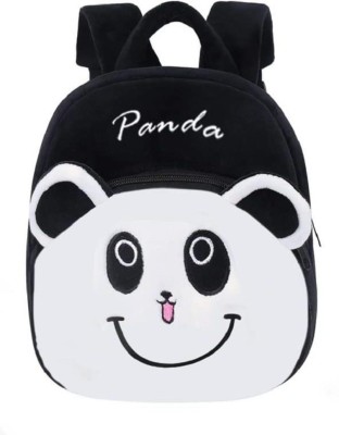 ISMAIL ANSARI ENTERPRISES Kids Panda Cartoon Soft Plush Boys Girls 2-5 Years School Bag(Black, 10 L)