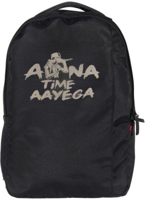 Da Tasche Apna Time Aayega Black Waterproof Backpack(Black, 25 L)