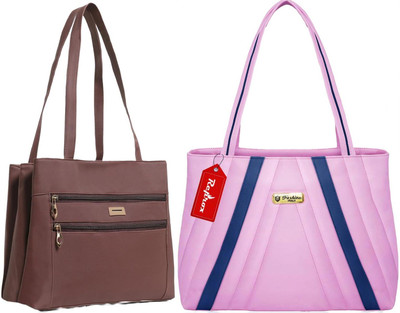Reprox Women Brown, Pink Shoulder Bag(Pack of: 2)