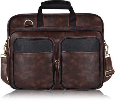 JPEnterprises Brown & Black Color Faux Leather 28L Messenger Bag For Men JP-BG97 Waterproof Messenger Bag(Brown, 28 L)