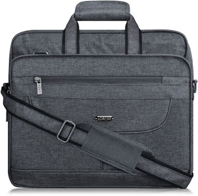 LOREM Grey Color Linen 28L Big Size Office Laptop Bag For Men BG25 Waterproof Messenger Bag(Grey, 28 L)