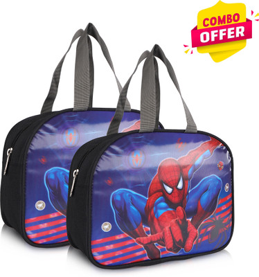 Travel Look Spiderman Branded Quality Combo Carry Bag Insulated Tiffin Bag For Kids Pac of 2 Waterproof Lunch Bag(Black, 10 L)