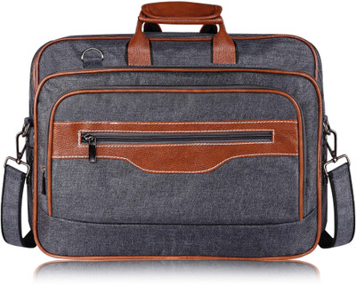 Qosha Men Grey Messenger Bag