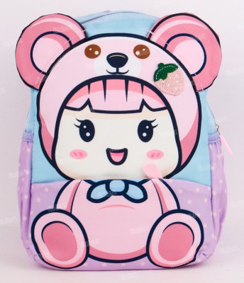 FIDDLERZ School Bag For Kids Lightweight & Breathable Multi-Purpose Preschool & Nursery School Bag(Purple, 9.05 inch)