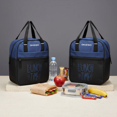 ONEGO Multipurpose Tiffin Bag | Ideal for School, Office, College & Travel Waterproof Lunch Bag(Blue, Black, 10 L)