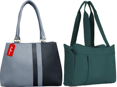 Reprox Women Grey, Green Shoulder Bag(Pack of: 2)