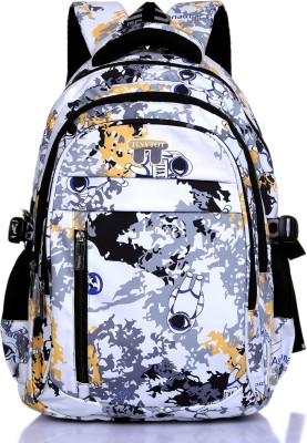 Tinytot SB144_02 School Backpack College Bag Travel Bag 2nd Standard onward Waterproof School Bag(White, Yellow, 30 L)