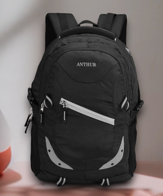 ANTHUB Laptop Backpack Unisex Spacy With Rain Cover And Reflective Strip 35 L Laptop Backpack(Black)