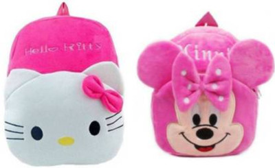 Aveek BM-New combo of 2 pink hello kitty, pink minnie31.6 School Bag(Multicolor, 12 L)