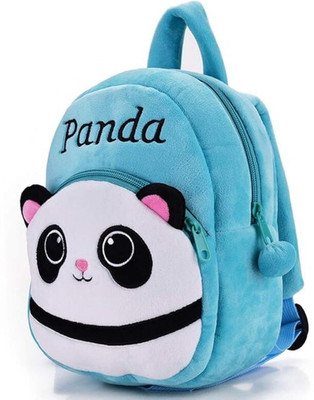Great More Panda cartoon School Plush backpack Kids Bag for 2-6 year Child School,Tuiton 10 L Backpack(Blue, Black, White)