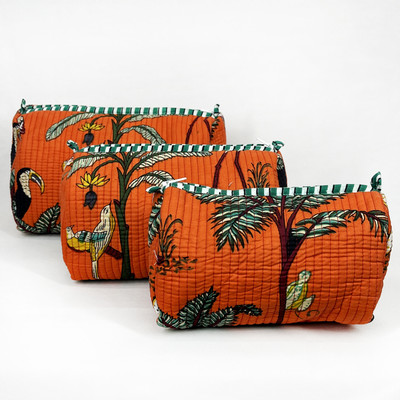 Marika Jungle Printed 3 combo set Pouch Bag Waterproof Sling Bag(Orange, 6 inch)
