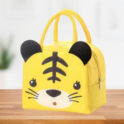 KARBD Thermal Foil Insulated Tiger Design Lunch Box Bag for Kids Teen Adults Waterproof Lunch Bag(Yellow, 5 L)