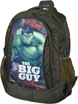 DISNEY Marvel The Big Guy Hulk 3 Compartment Kids School Bags|Travel Backpack|Green Waterproof School Bag(Green, 34 L)