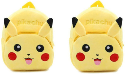 Aveek BM-Latch_combo of 2 yellow pikachu_1441 School Bag(Yellow, 12 L)