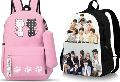 Shishtha B_001 PNJAPNK_-1 & DGTL-034_@@_1pc_xy Laptop Bag(Pink, Black)