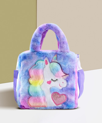 LS ENTERPRISES Stylish Girls Cross Body Unicorn Tote Shoulder Bag Soft Fluffy Fur Plush Handbag Shoulder Bag(Multicolor, 16 L)