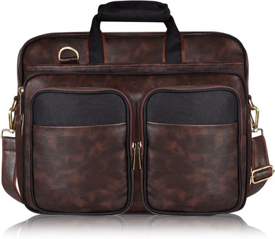 trend fusion Brown & Black Color Faux Leather 28L Messenger Bag For Men TF-BG97 Waterproof Messenger Bag(Brown, 28 L)