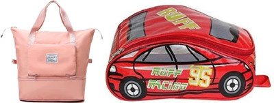 Kardiff Foldable Travel Duffle Bag Large Capacity Folding Carry Bag for Women Waterproof Backpack(Pink, Red, 10 L)