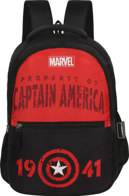 Priority Marvel Captain America 18 inches School Bag(Black, 30 L)