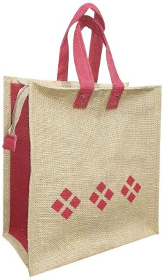 DasHomes Jute Lunch Bag|Tiffin Bag|Tote Bag|Daily Use HandBag for Men & Women Lunch Bag(Red, 10 L)