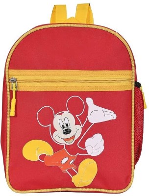 bhp Disney Mickey Mouse Print Polyster Waterproof School Bag(Red, 10.03 L)