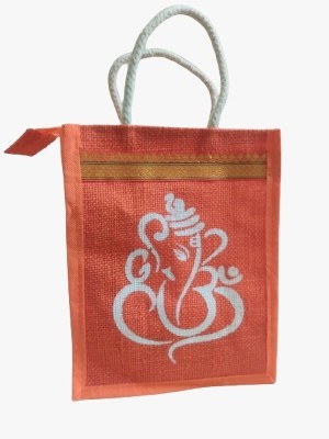 Tendrils Tech Tendrils Small Jute Pooja Bag Waterproof Messenger Bag(Orange, 1 L)