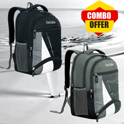 Xfast fashion 35 L Laptop Backpack (Combo of 2) for Daily of School College Office Waterproof School Bag(Black, Grey, 35 L)