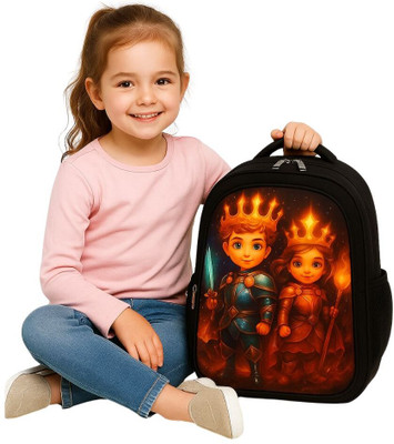 MOSU King Queen Super Duo School Backpack Waterproof School Bag(Black, 26 L)