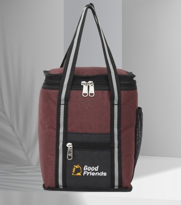 GOOD FRIENDS Travel Tiffin Bag Office/College/School/Lightweight/ Bottle Holder Waterproof Lunch Bag(Maroon, 4 L)