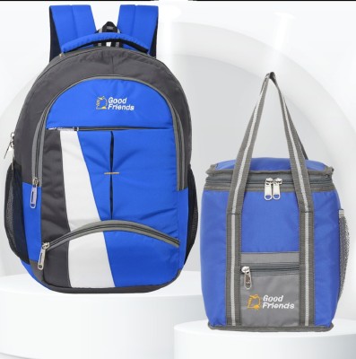 Good Friend Backpack /Collage Bag /Lunch Bag /Business Office /Travel /Tiffin Combo Pack 2 Waterproof School Bag(Blue, 40 L)