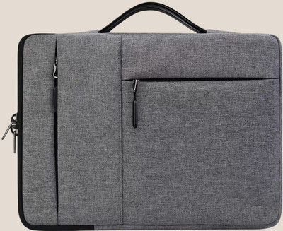 crafty knots Luxury Slim Laptop Sleeve – Crafted for Modern Sophistication Waterproof Laptop Sleeve/Cover(Grey, 15.6 L)