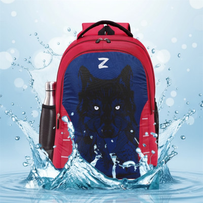 ZERUS Wolf Design Laptop Backpack For Men Boys | Stylish Lightweight college office Waterproof School Bag(Red, 25 L)