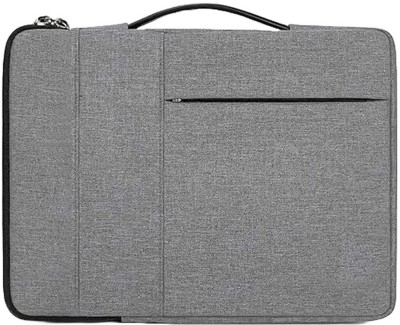 BeaconOverseas 2 Pocket Sleeves Bag Case Waterproof Laptop Sleeve/Cover(Grey, 16 inch)