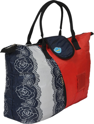 KUBER INDUSTRIES Parachute Floral Print Shoulder Bag/Shopping Bag With Handle Waterproof Shoulder Bag(Red, 22 inch)