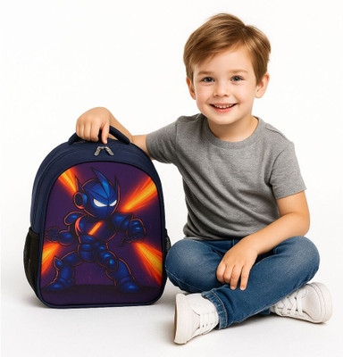 MOSU Angry Mech Power Fighter Bag Waterproof School Bag(Blue, 26 L)