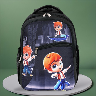 ZERUS Stylish cartoon design boys backpack | spacious durable for daily & travel use Waterproof School Bag(Black, 20 L)