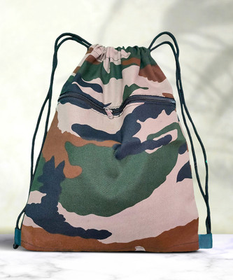 AMF Collections Army Dori Bag, Backpack Sports Gym Cinch Bag/Handbag Foldable Drawstring 20L Backpack(Multicolor, 20 L)