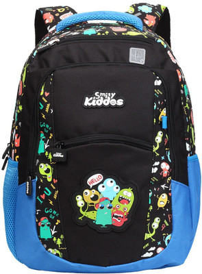 smily kiddos Smily Dual Color Backpack Backpack(Black, 19 L)