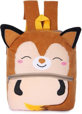 BlingNBeats BrownKitten Plush Bag for 2 to 6 years kids 10L School Bag(Brown, 10 L)