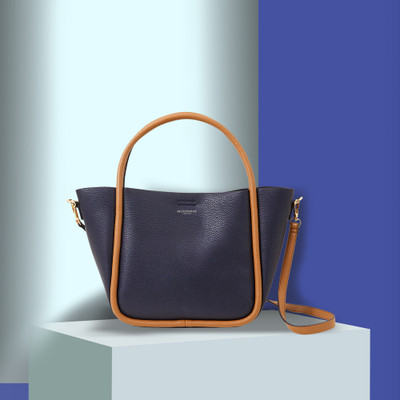 ACCESSORIZE LONDON Women's Navy Contrast Piped Handheld Bag Shoulder Bag(Dark Blue, 5 L)