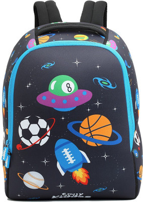 smily kiddos Junior Backpack Waterproof Backpack(Black, 5 L)
