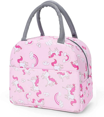 Dizaa Insulated Waterproof Travel Lunch Bag,Storage Bag,Tiffin Bag for School,Office Waterproof Lunch Bag(Pink, 4 L)