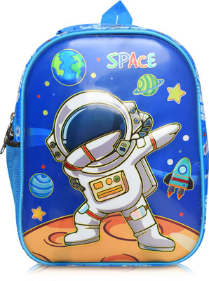 HOUSE OF COMMON Space Cartoon Printed Kids Small Backpack Boys For 2-5 years lkg Nursery class Waterproof School Bag(Blue, 14 inch)