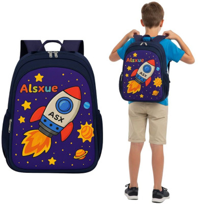 MOSU Rocket Space Hero Navy Blue Bag Waterproof School Bag(Blue, 26 L)