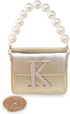 ESBEDA Hotty Plain Slingbag Letter K Sling Bag(Gold, 1 L)