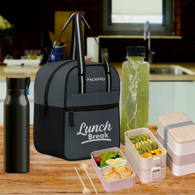 PackPro Genuine Lunch Bag Office Tiffin Bags For Men Women/Travel Picnic Lunch Bag(Grey, 8 L)